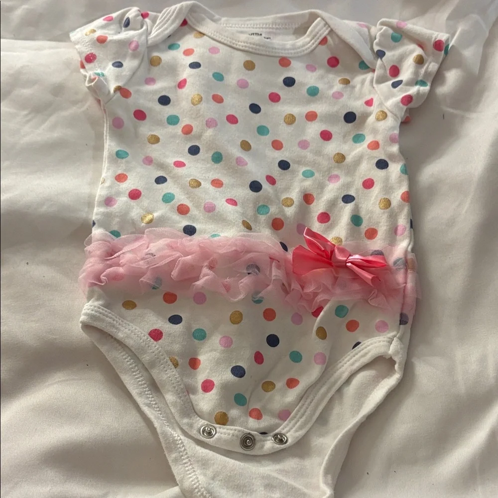 FINAL MARKDOWN Little treasures Polka Dot Ruffle Kids One Piece 3-6 months